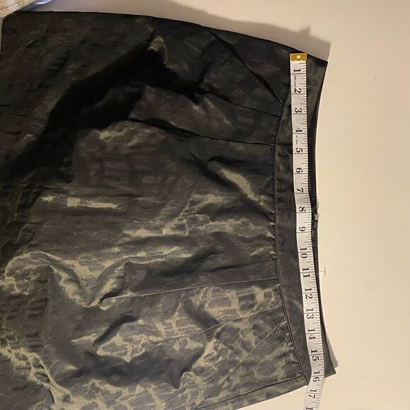 Gap Black Green Lined Patterned Mini Skirt Size 6 - Picture 8 of 10